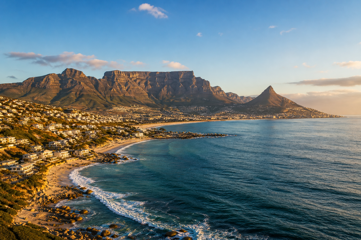 Cape Town coastline with mountain views
