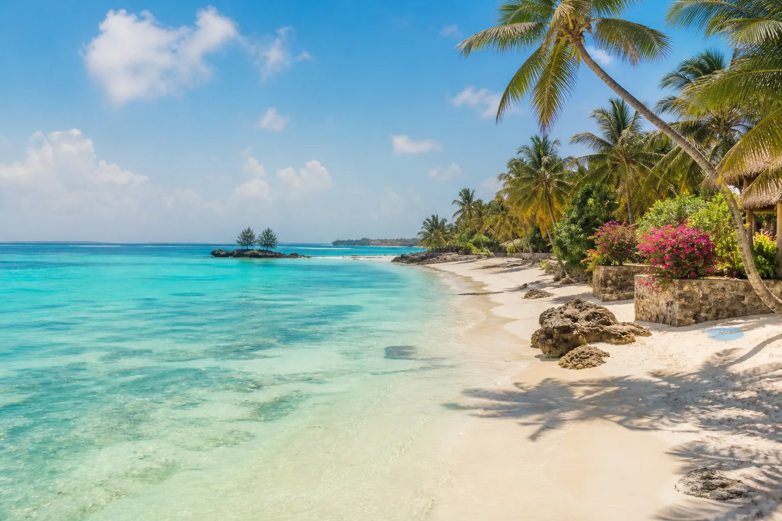 Tropical beach with turquoise water